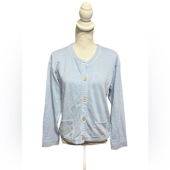 Poetry Hemp & Organic Cotton Chambray Blue Jersey Jacket - Picture 2 of 6